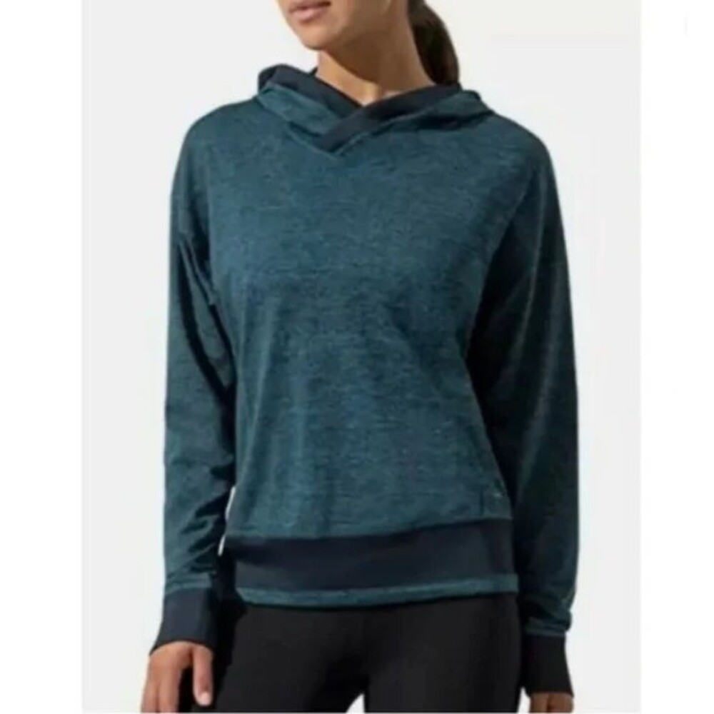 Mondetta Performance Luxury SMALL Hoodie Women's Spruce Green Long Sleeve Shirt